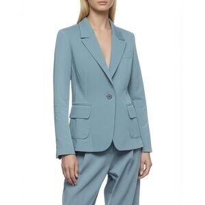 ELIZABETH AND JAMES Womens Blazer Size 4 Light Blue Four-Button Cuffs